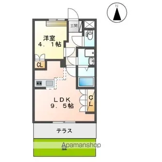 シェルル ウイング(SHELULUーWING)【1階】の間取り