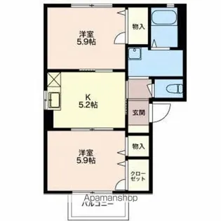 エスポワールひばりヶ丘【101号室】の間取り