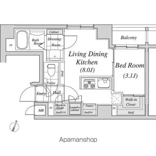 レジディア神田【6階】の間取り