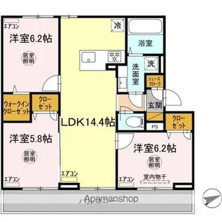 アルメリア B棟【3階】の間取り