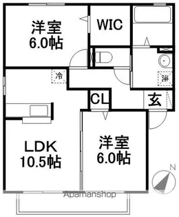 ラルジュ B棟【1階】の間取り