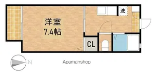シャンブルⅡ【101号室】の間取り