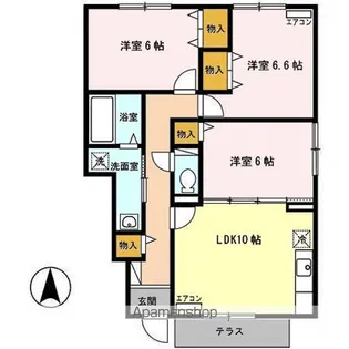 モダンコート広面 B【1階】の間取り