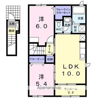 CASA PIACE嘉山【2階】の間取り