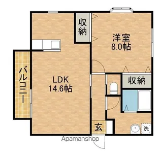 ティエドIIO D【1階】の間取り