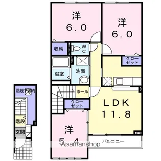 アルドールⅠ【2階】の間取り
