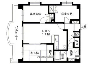 カーサ博多の森Ⅱ【2階】の間取り