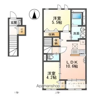 VENTVERT(ヴァンベール)【2階】の間取り