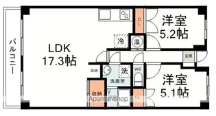 杉山第二マンション【303号室】の間取り