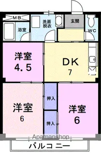 レピュートおんつか【2階】の間取り