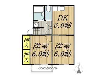 ソレイユ南原【B203号室】の間取り