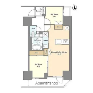 グランカーサ船堀Ⅱ【4階】の間取り
