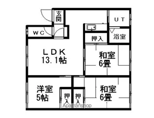 まるいマンション【102号室】の間取り