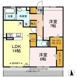 リブ フラット【2階】の間取り