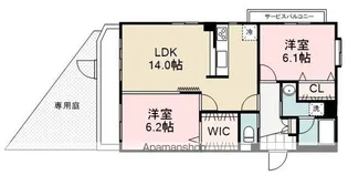 グリーンコート大岩【102号室】の間取り