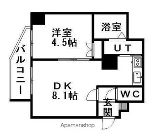 クオーレ円山公園【8階】の間取り