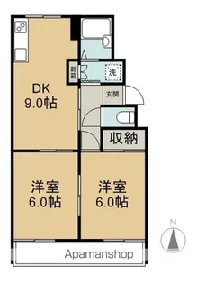 ヴィラ清水【203号室】の間取り