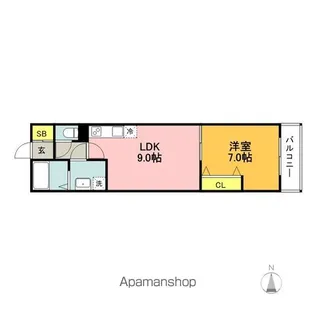 プロスペール南片江【3階】の間取り