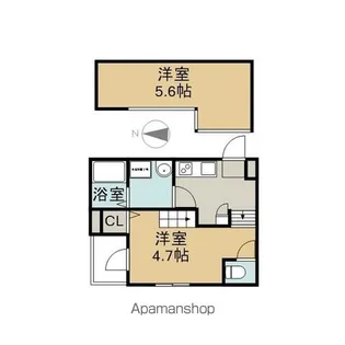 ハーモニーテラス城木町II【103号室】の間取り