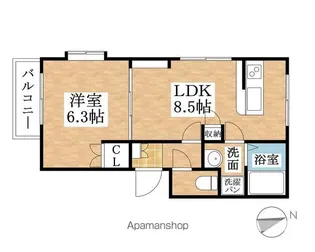 ピースフルドロール【1階】の間取り