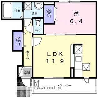 ラッキーヒル【1階】の間取り