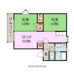 上津コーポ【B101号室】の間取り