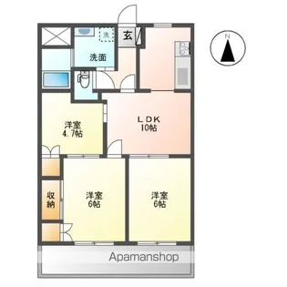 ガルサブランカ【1階】の間取り
