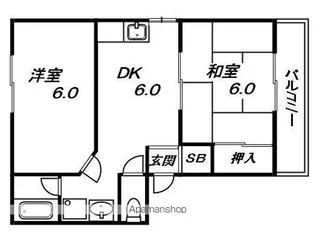 交久瀬ハイツB棟【2階】の間取り