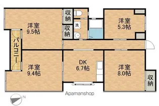 レインボープラザ【4階】の間取り