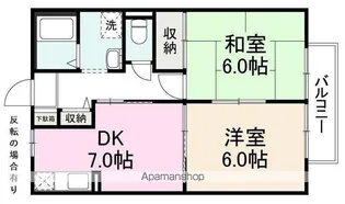 ホワイトキャッスルA・B【A-105号室】の間取り