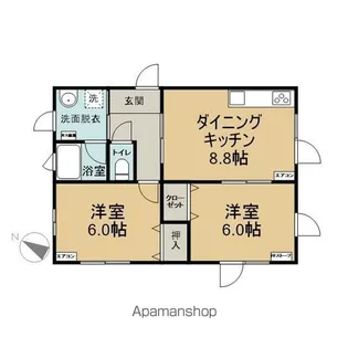 ドリームハウス富田【201号室】の間取り