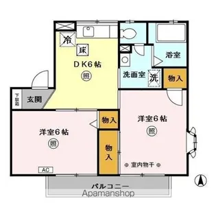 グレース宮前 AB【1階】の間取り