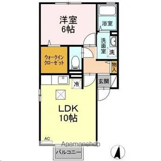 アンビックス利府 伍番館【1階】の間取り