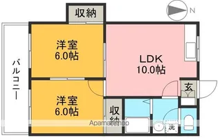 クレセント南久万【2階】の間取り