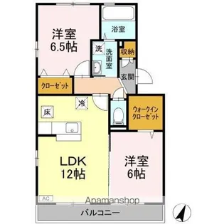 マインパレスⅡ B棟【1階】の間取り
