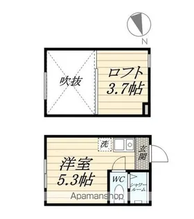 響橋テラス【104号室】の間取り