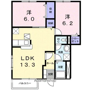 ハッピースクエアー Ⅰ【1階】の間取り