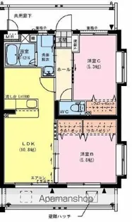 グラン城川【3階】の間取り