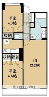 東仙台六番館【6階】の間取り