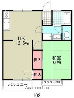 ハイツウィンディB【102号室】の間取り