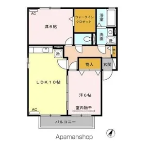 メゾン・トモトール AB【2階】の間取り