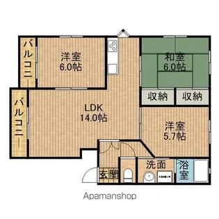 アーデルB【3階】の間取り