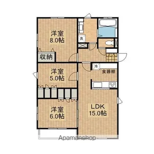 グリーンクレイドル【201号室】の間取り