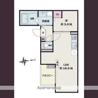 JACK MORIYAMAⅠ【303号室】の間取り