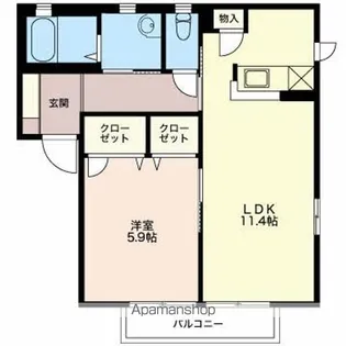 スカイハイツ大門A棟【1階】の間取り