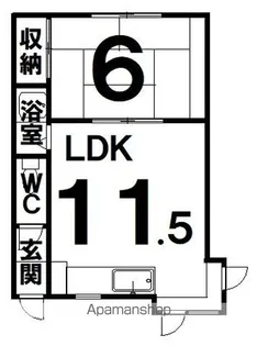 ハイムアサヒ【1階】の間取り