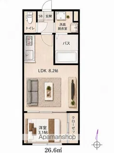 バルミジュール宮千代【203号室】の間取り