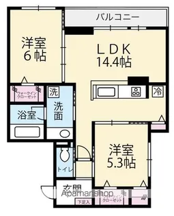 GRADIENCE B【302号室】の間取り