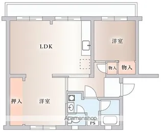大津ヶ丘団地2号棟【4階】の間取り
