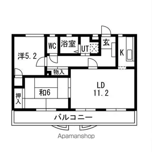 ベルレーヌ河原【3階】の間取り